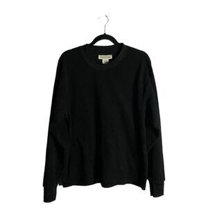 WindRiver Men's Black Crewneck Fleece Sweatshirt